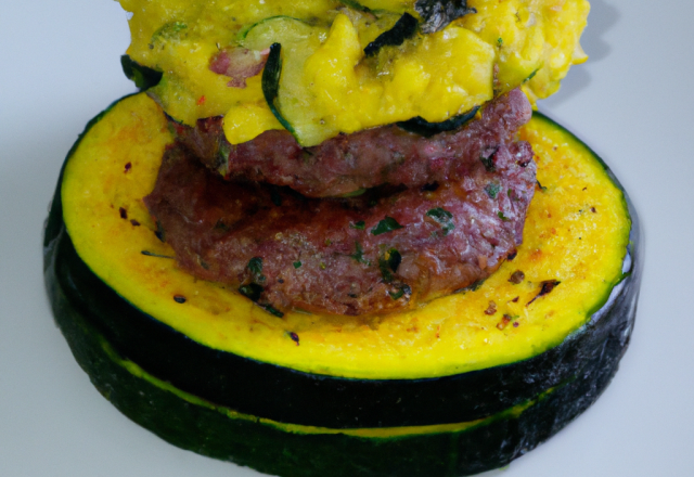 Hamburger de polenta aux courgettes