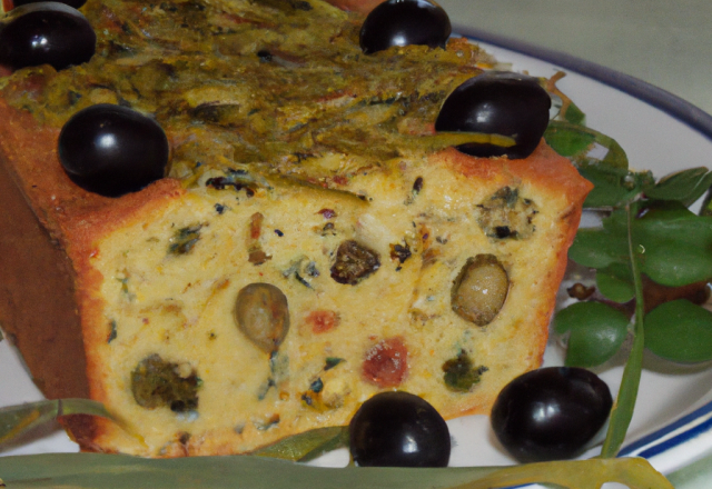 Cake aux blettes et olives marinées à l'ail