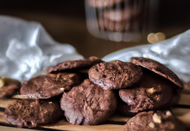 Tendres biscuits cacaotés aux noisettes