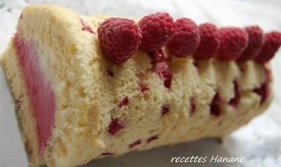 Bûche glacée, vanille framboises