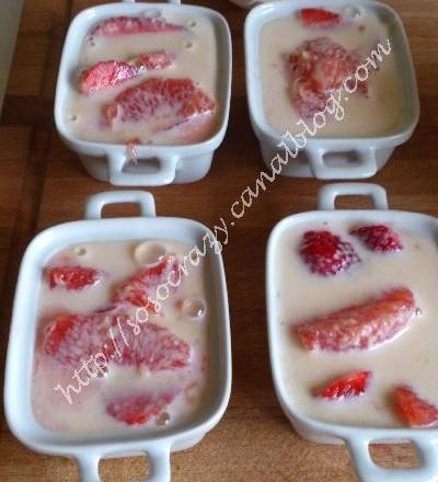 Gratin fraises et pamplemousse rose