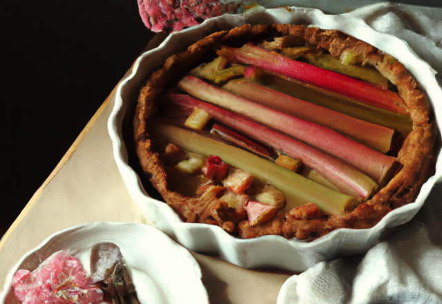 Tarte à la rhubarbe généreusement sucrée