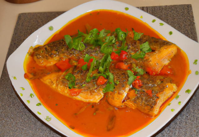 Poisson cuit au bouillon de paprika