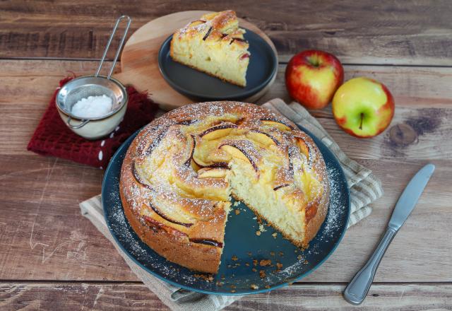 Gâteau moelleux aux pommes et crème pâtissière