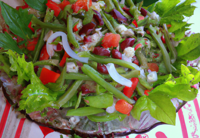 Salade de printemps aux fèves et haricots coco