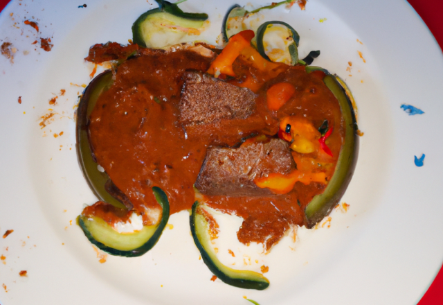 Filet de bœuf paprika, coco et concombre