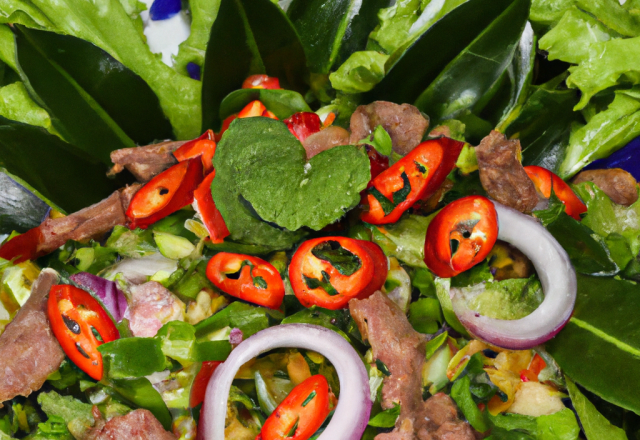 Salade de bœuf à la thaïlandaise traditionnelle