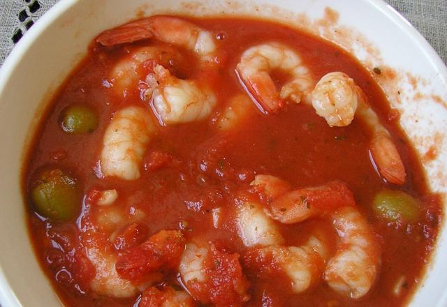 Crevettes à la sauce tomate épicée