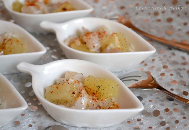 Cuillères au tartare de Saint-Jacques et ananas à la vanille