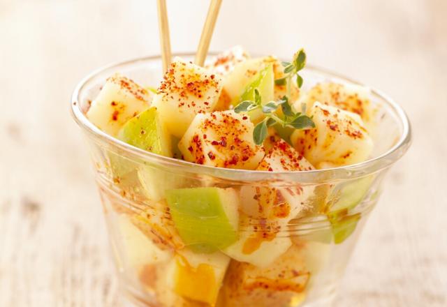 Salade de pomme et fromage de Pur Brebis Pyrénées au piment d'Espelette