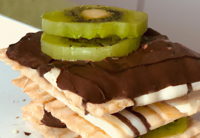 Millefeuille au chocolat et au kiwi