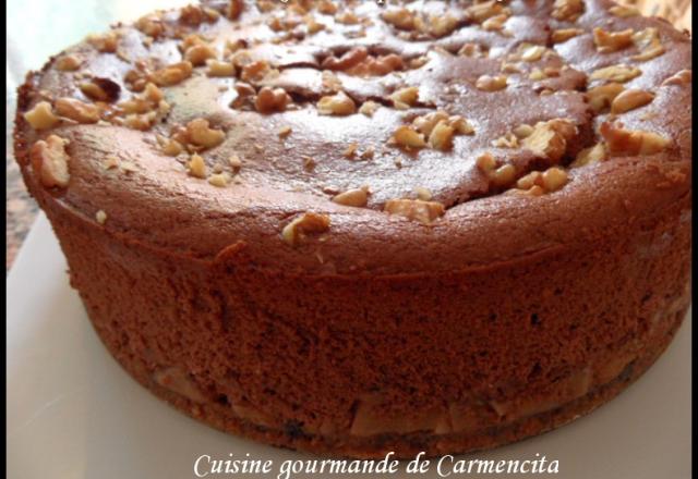 Cheesecake chocolat-poires & noix