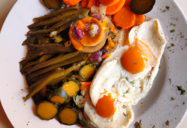 Assiette de légumes d'hiver et œuf poché