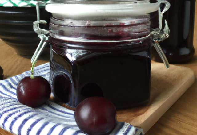 Forêt noire et sa confiture de cerise maison