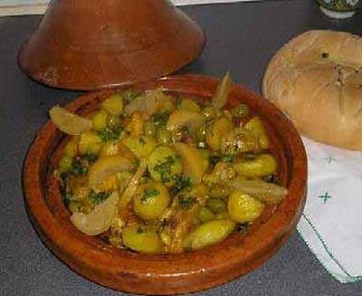 Tajine de poulet aux pomme de terre