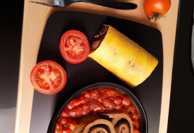 Biscuit roulé au bœuf et à la tomate