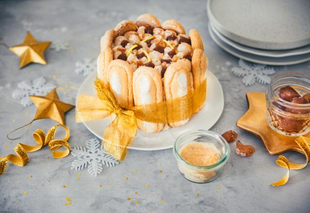 Charlotte de Noël à la crème de marrons et au citron