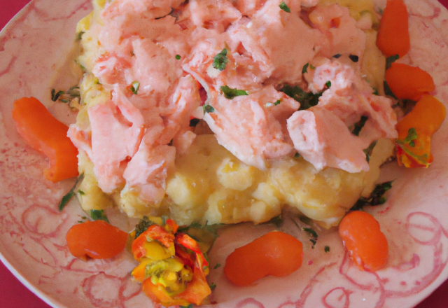 Parmentier de chou-fleur au saumon