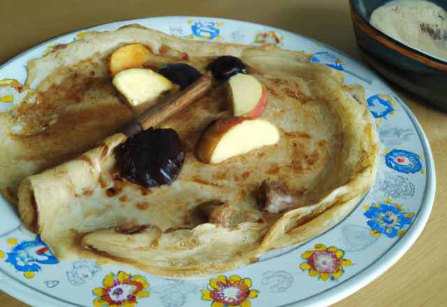 Crêpiau de pommes et pruneaux au cidre de France