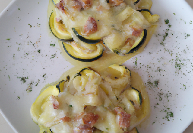 Courgettes à la carbonnara