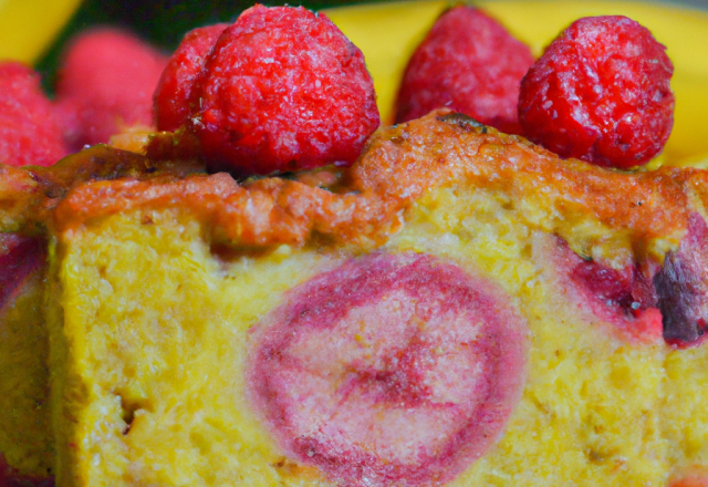 Cake framboises bananes