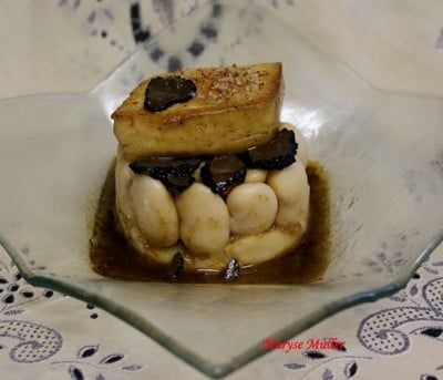 Foie gras des Landes aux haricots de Soissons et truffes noires