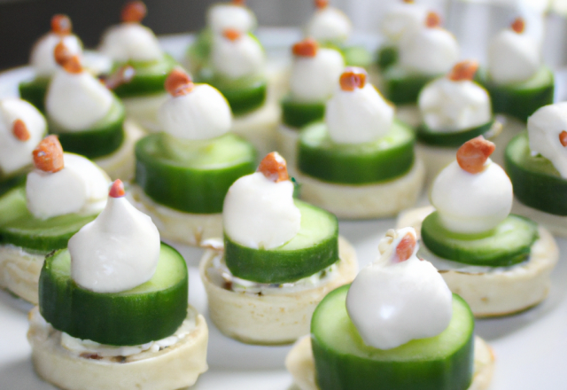 Petits amuse-bouches gourmants au boursin et au concombre