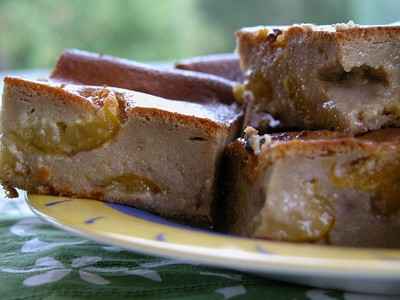 Clafoutis de pain d'épices aux mirabelles