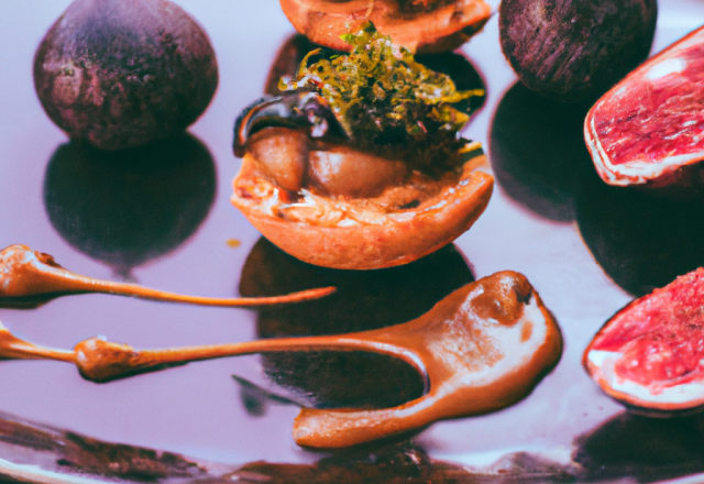 Profiteroles au foie gras et compotée de figues