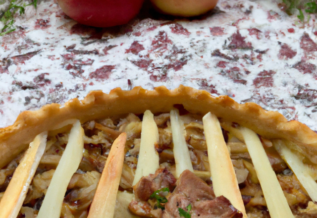 Tarte aux pommes et boudin blanc