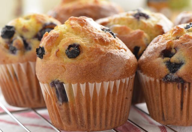 Muffins aux myrtilles et grains de praliné