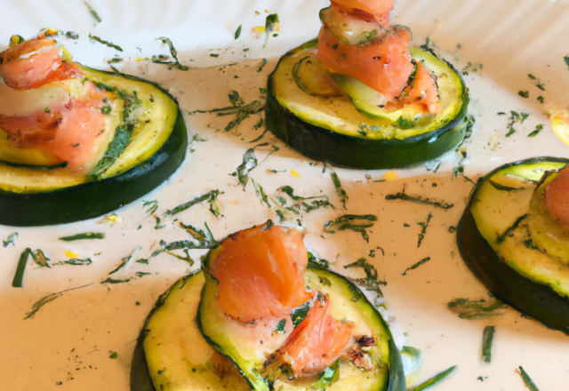 Bûchette de courgettes au saumon