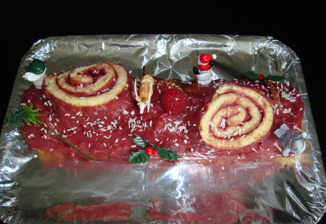 Bûche de Noël gourmande à la framboise