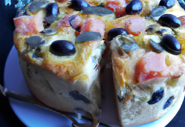 Cake au saumon et olives