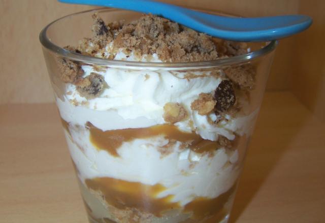 Verrine poires cookies caramel