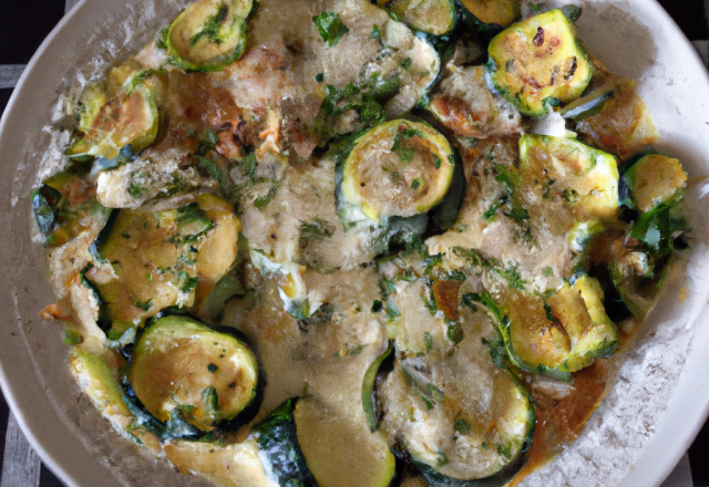 Gratin de courgettes aux ravioles maison