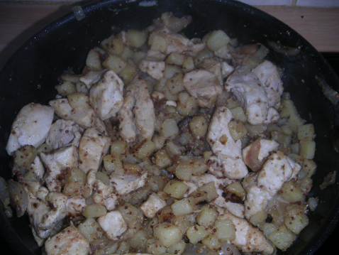 Pommes de terre aux escalopes de poulet