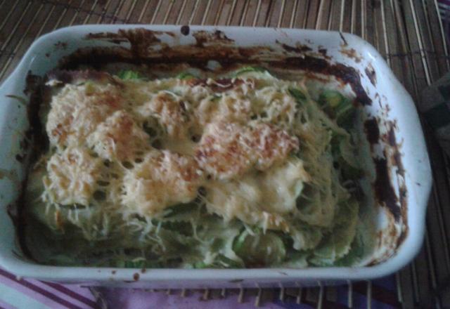 Gratin de courgettes aux ravioles de Romans