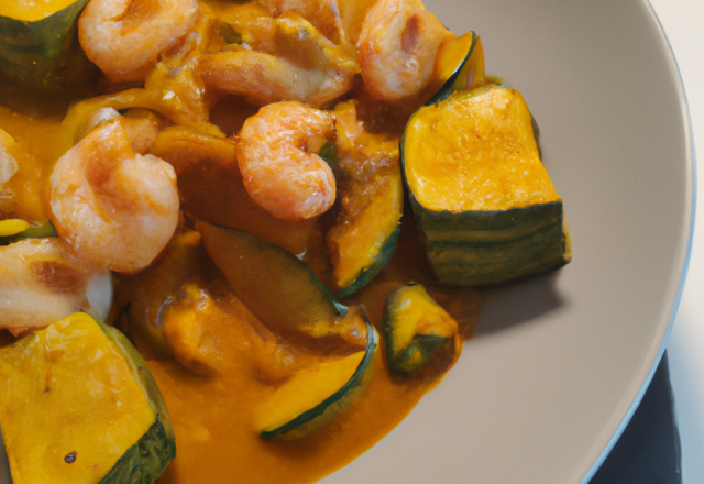 Courgette de crevette au curry