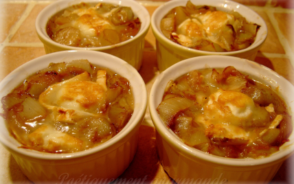 Endives caramélisées au chèvre fondu