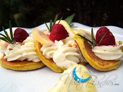 Crêpes Parmentier aux Pistaches et Chantilly au Mascarpone au Citron et Framboises