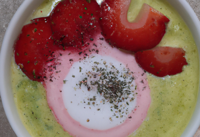 Cappuccino fraise, émulsion wasabi