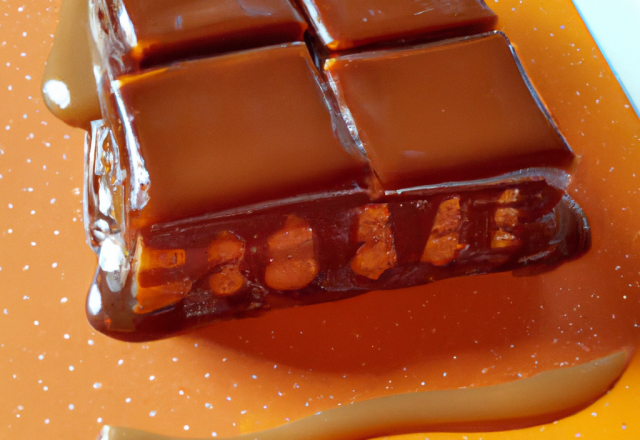 Carré feuilleté ganache chocolat, sauce caramel