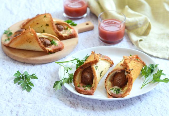 Pain sandwich au fromage et à la viande hachée