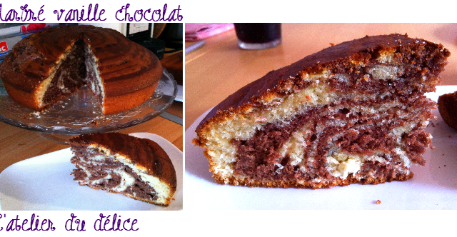 Gâteau zébré moelleux au chocolat