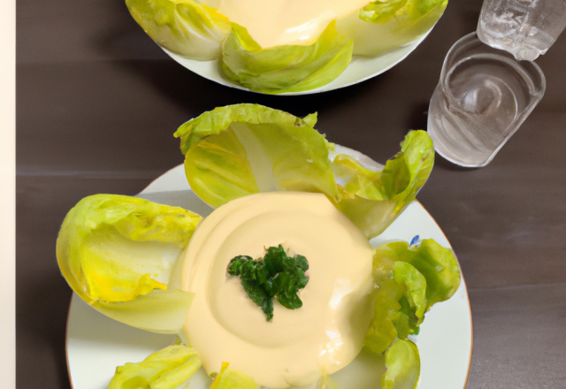 Crème d'endives en île flottante