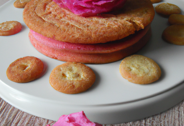 Charlotte aux griottes et biscuits roses