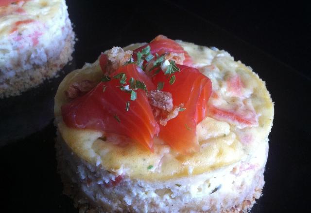 Cheesecake à la truite fumée et fines herbes