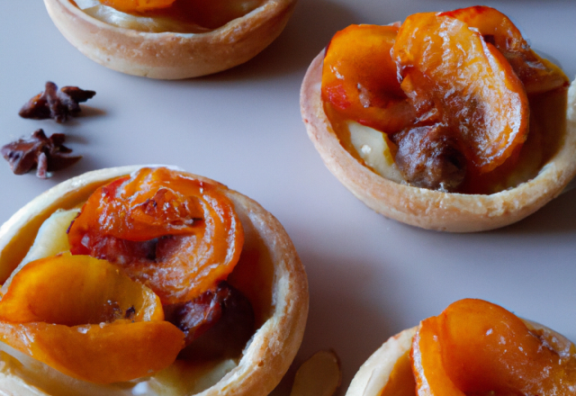 Tartelettes aux pommes râpées, cannelle et abricots secs