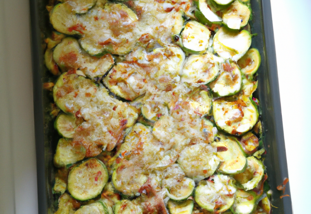 Gratin de courgettes aux flocons d'orge